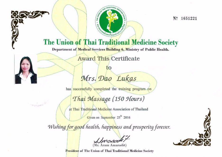 Dao Lukas Zertifikat